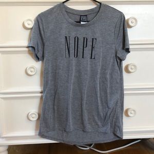 Gray “nope” tee